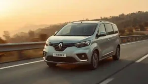 Renault Triber family car parked in Indian scenic highway