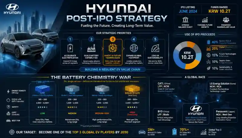 Hyundai post IPO and battery strategy
