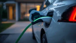 Electric car charging at home station