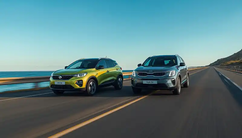 Tata Nexon EV and Kia Syros EV real-world highway driving performance comparison