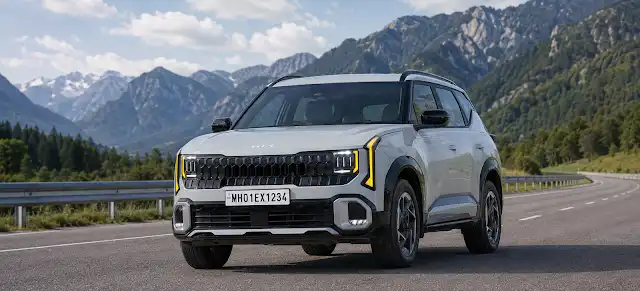 Kia Seltos Diesel Review Front Exterior Design on Highway